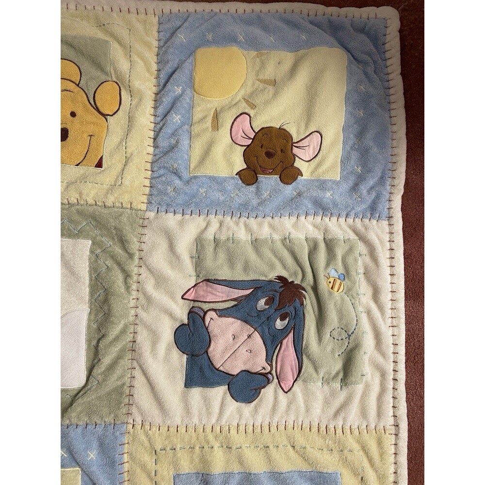 Disney Classic Winnie The Pooh & Friends Patchwork Fleece Baby Blanket 43"x34" - Picture 11 of 14